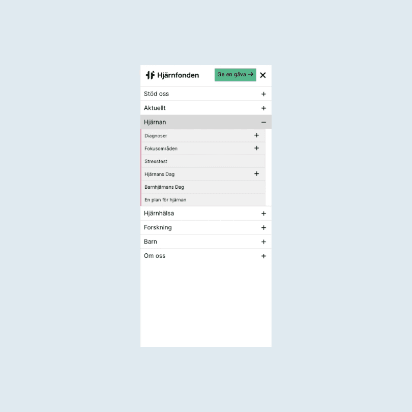 Picture of a navigation on a mobile