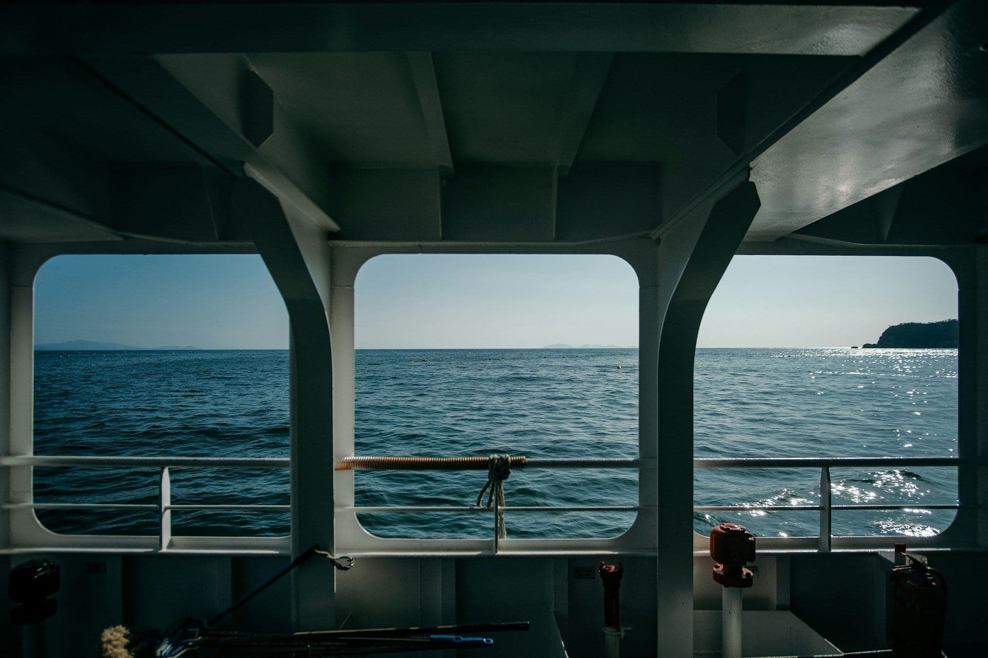 view outside from inside ferry