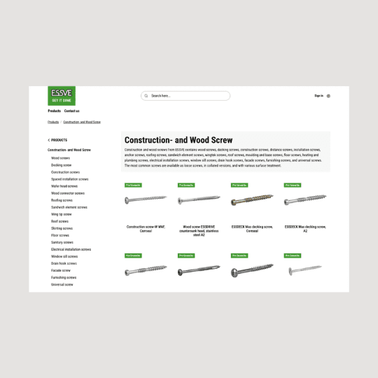 Product page