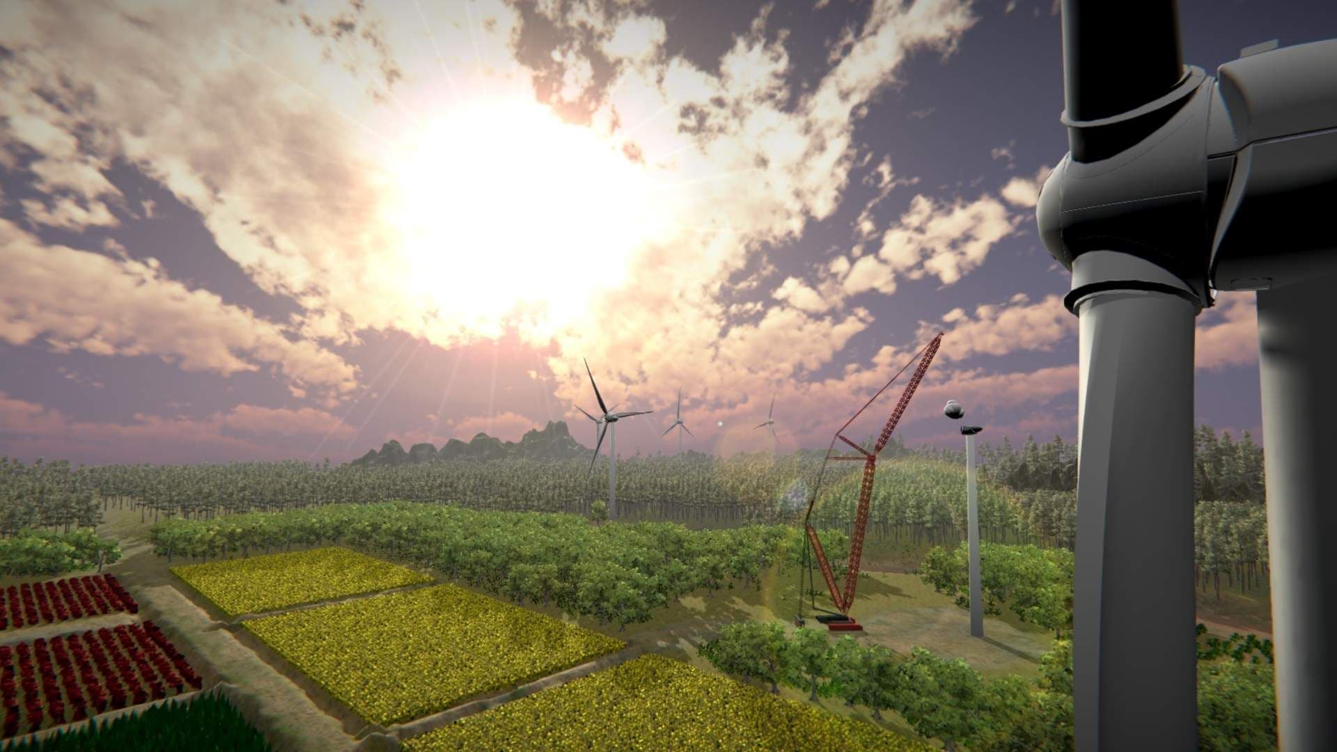 Billede af en Virtual reality vindmøllepark