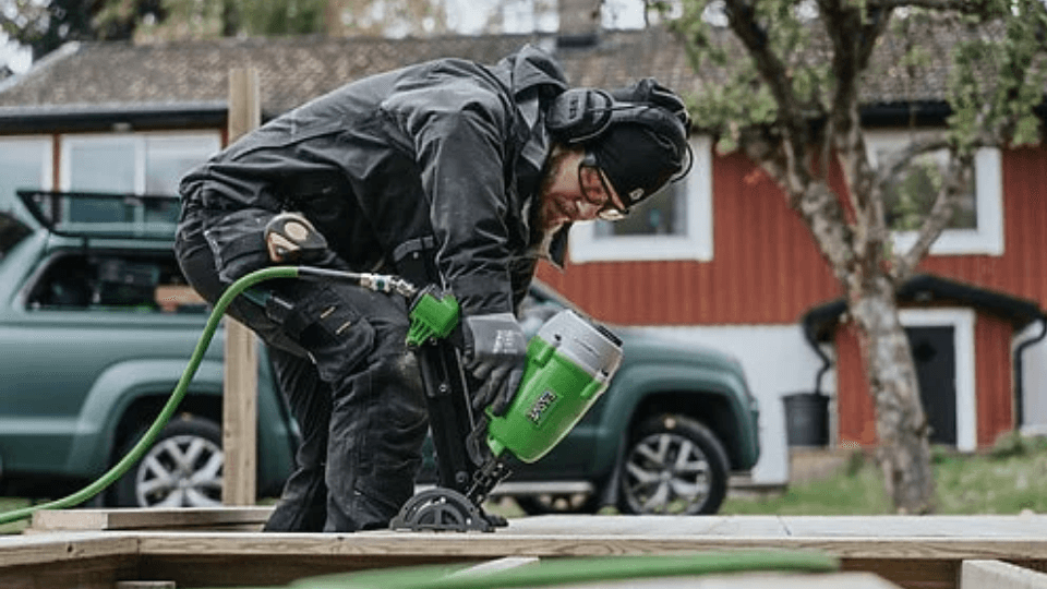A man with a drill