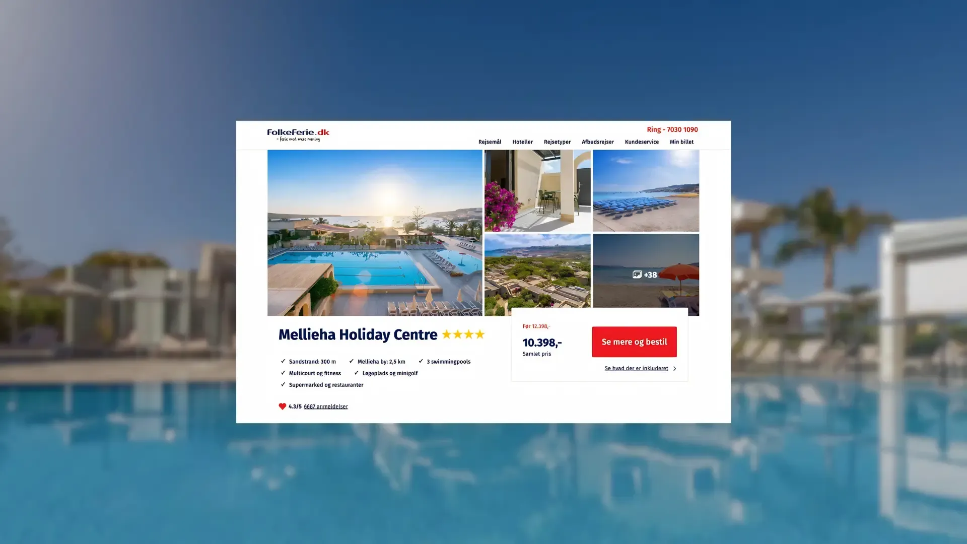 Picture of a website with a blurred background
